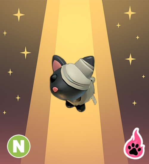 Neon Halloween Black Mummy Cat